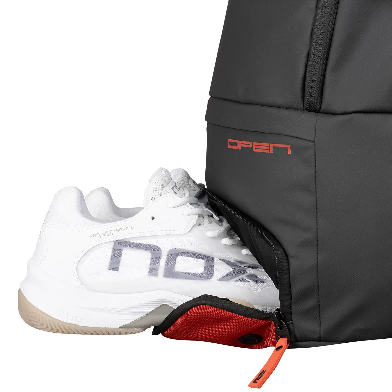 Mochila Nox Luxury Open Series Negro Rojo - 4 - Vista 4