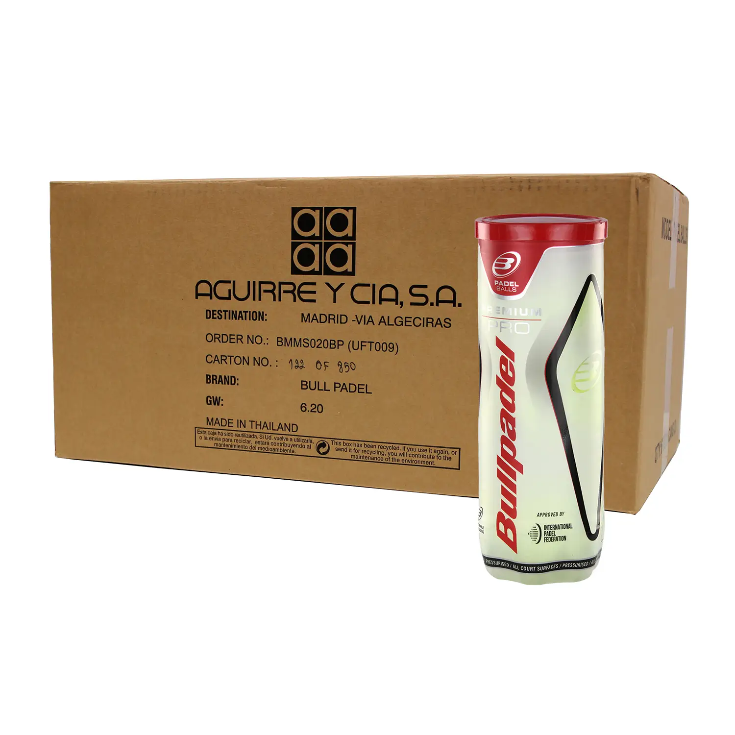 CAJÓN 72 PELOTAS (24 BOTES x3) BULLPADEL PREMIUM PRO